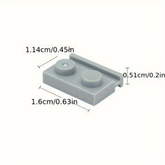 90pcs Thin Brick Particles Board 1x2 Grooves Railway Slide Building Blocks