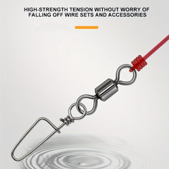 50pcs Fishing Rolling Barrel Swivels With 8 Shape Connectors