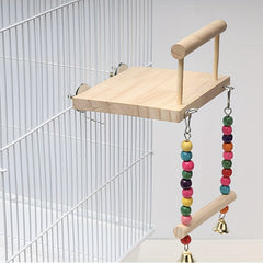 Colorful Beads Parrot Toy Swing Climbing Ladder Jumping Board