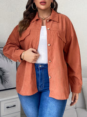 Corduroy Button Up Casual Blouse