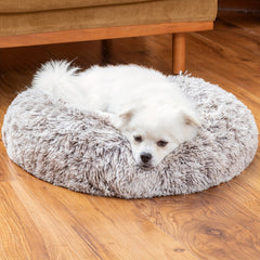 Plush Dog Bed Anti-anxiety Round Pet Bed