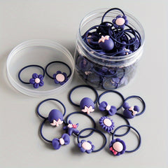 40pcs Kids Elastic Hair Rope Girls Headwear Hair Accessories