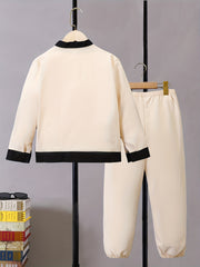 Boy's Letter Print 2pcs Casual Shirt & Sweatpants Set