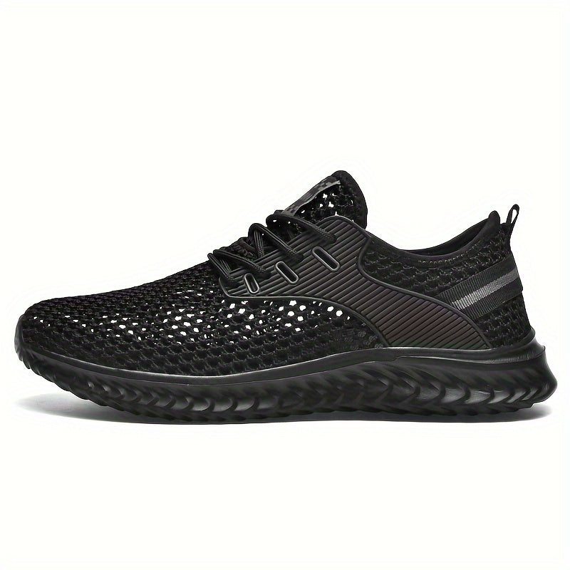 PLUS SIZE Men's Solid Breathable Sneakers Comfy Non Slip Shoes