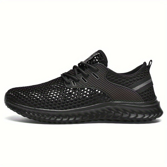 PLUS SIZE Men's Solid Breathable Sneakers Comfy Non Slip Shoes