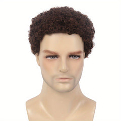 Men Short Curly Wigs Male Guy Layered Wavy Halloween Cosplay Anime Party