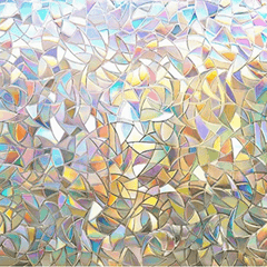 Privacy Rainbow Window Film Clings - Decorative 3D Vinyl Stained Glass Decals