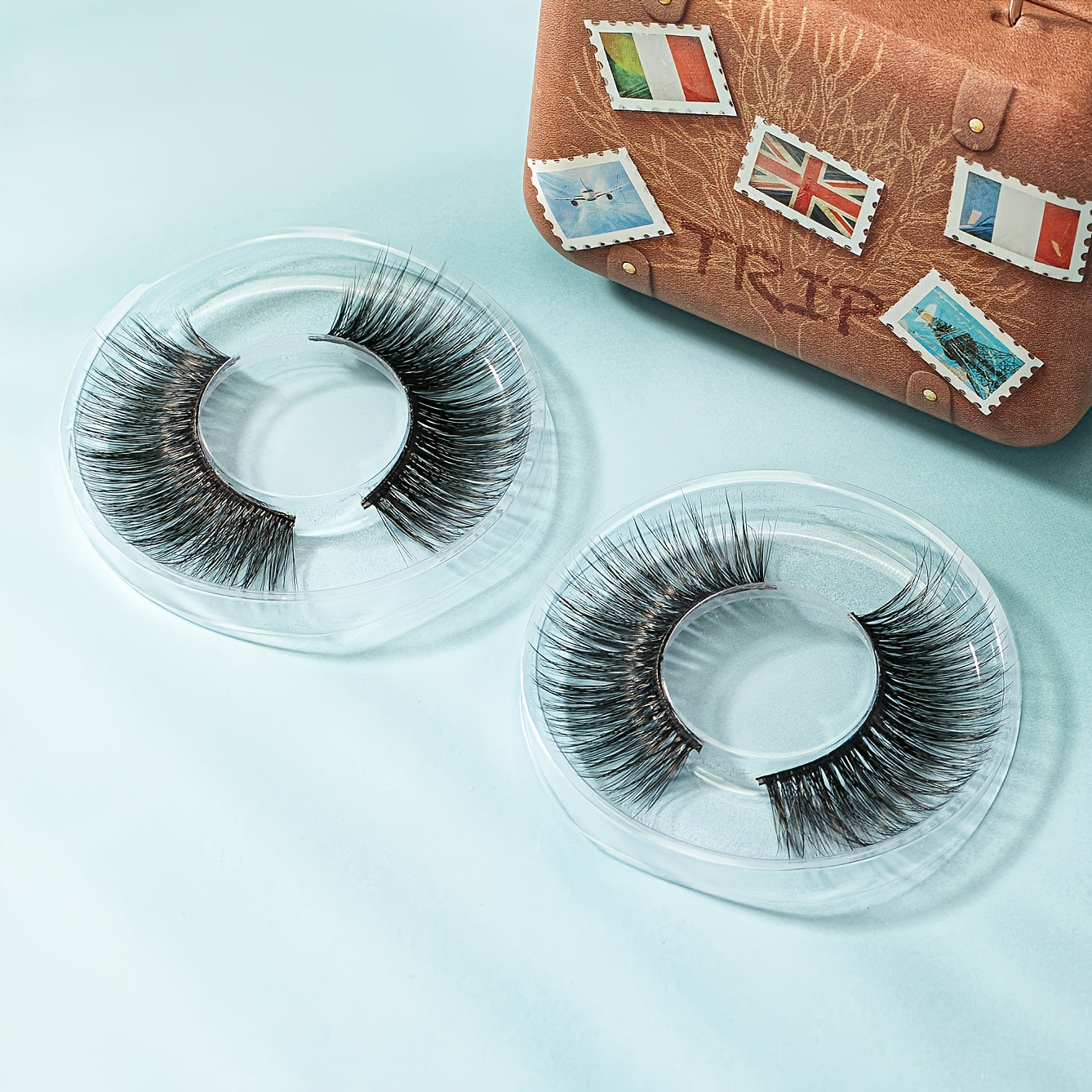 2 Pairs Fluffy Long False Eyelashes with Packaging
