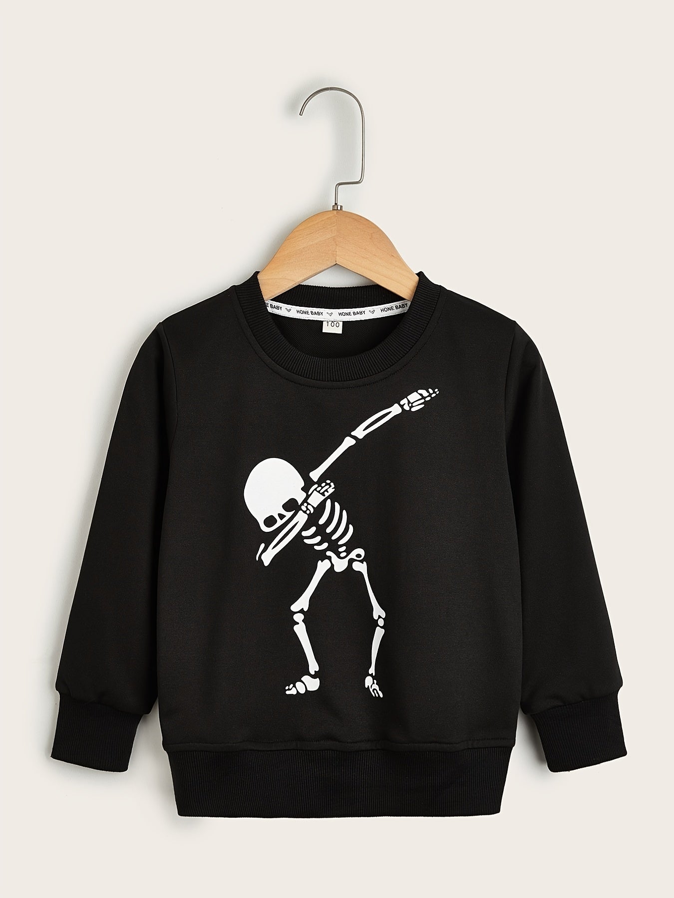 Skeleton Pattern Toddler Kid's Sweatshirt Halloween Style Long Sleeve Top