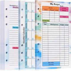 A6 Budget Planner Refill 82 Sheet Colorful Monthly Weekly Inserts