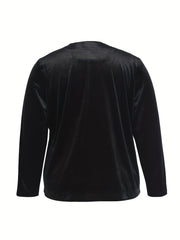 Women's Plus Satin Long Sleeve Open Front Cardigan