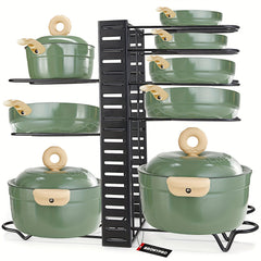 Adjustable Pots and Pans Organizer 8 Slots Rustproof