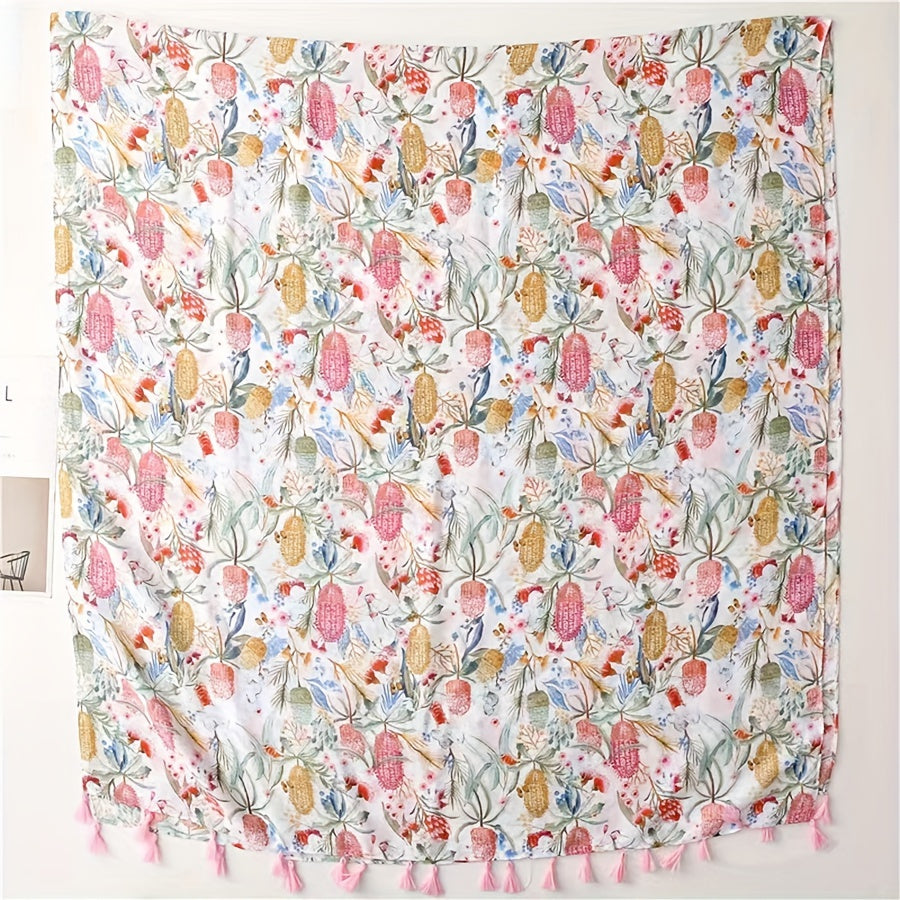Fringed Scarf Long Sunscreen Thin Shawl Casual Beach Towel