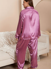 Satin Long Sleeve Pajama Set
