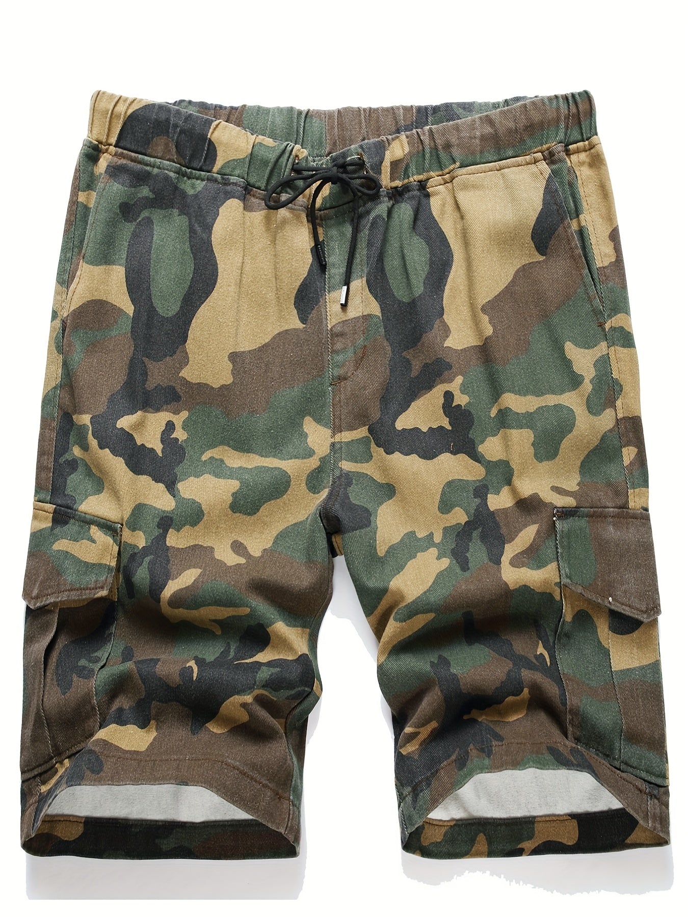 Men's Camo Cargo Shorts Drawstring Waist
