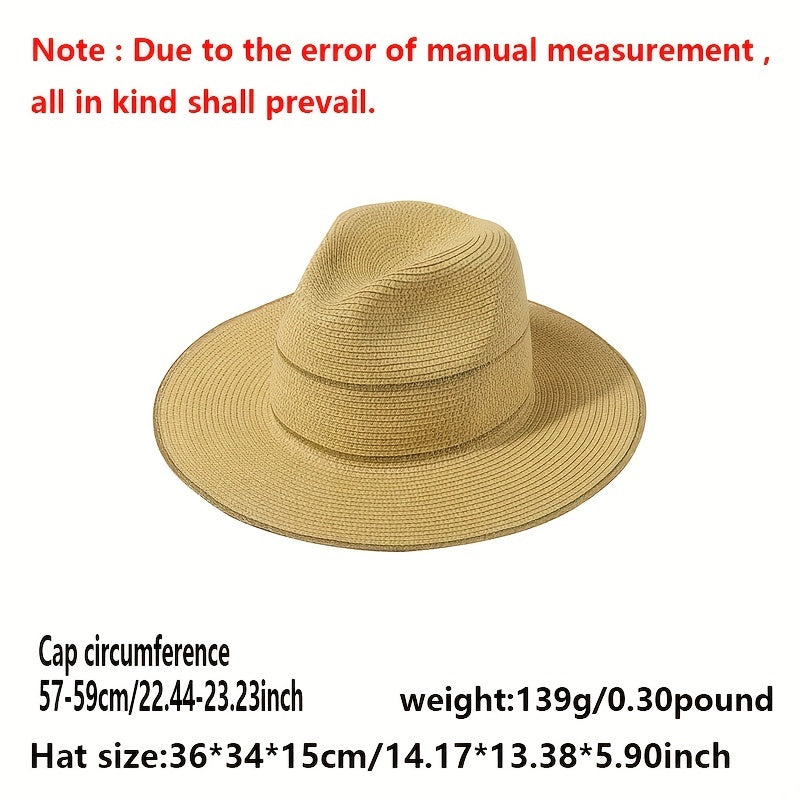 Striped Block Sun Hat Jazz Fedora Cap Beach Hats For Women Men