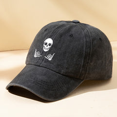 Skull Gestures Baseball Cap Sun Hat for Outdoor Fishing Hiking