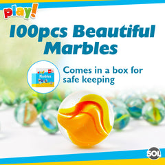 Coloured Glass Marbles Vintage Classic Kids Toys Games