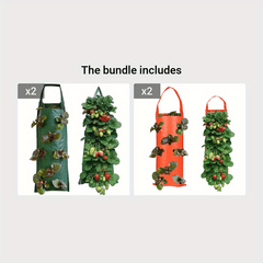 Hanging Flower Strawberry Planting Bags Wall Mount Planter Growing Bag 8 Holes