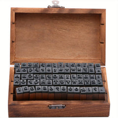70pcs Rubber Stamp Letters Alphabets Set Vintage Wooden Number and Symbol Stamps