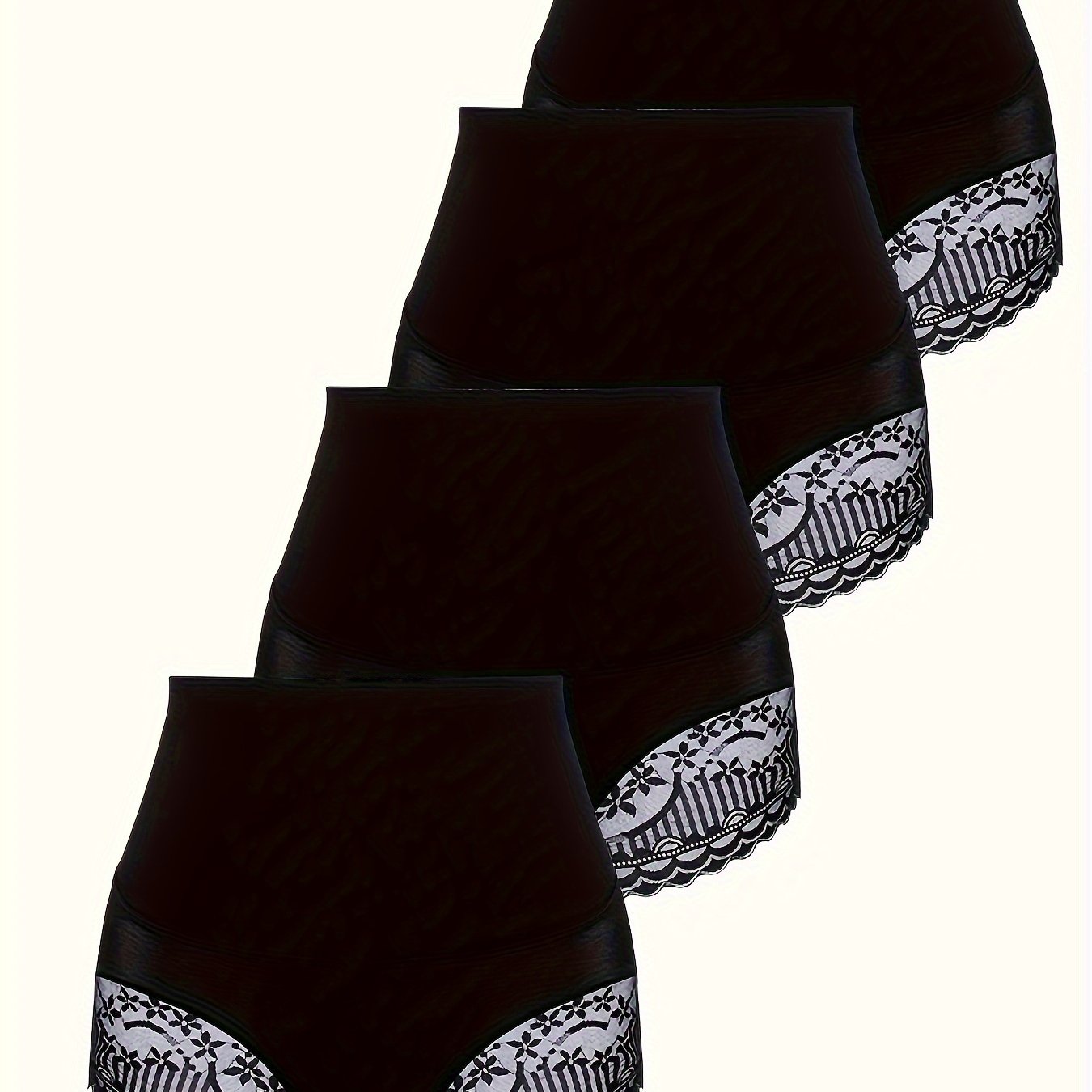 4 Pack Plus Size Lace Tummy Control Butt Lifting Shapewear Briefs Set