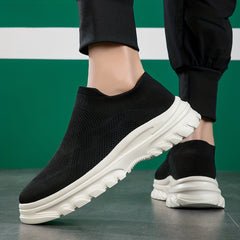 Men's Casual Slip On Woven Sneakers Breathable Non Slip Sneakers