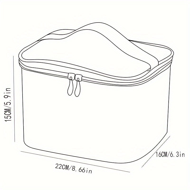 Extra Large Nylon Cosmetic Bag Travel Organizer with Secure Zipper