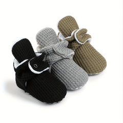 Soft Warm Fleece Baby Boys Boots for Walking in Autumn and Winter