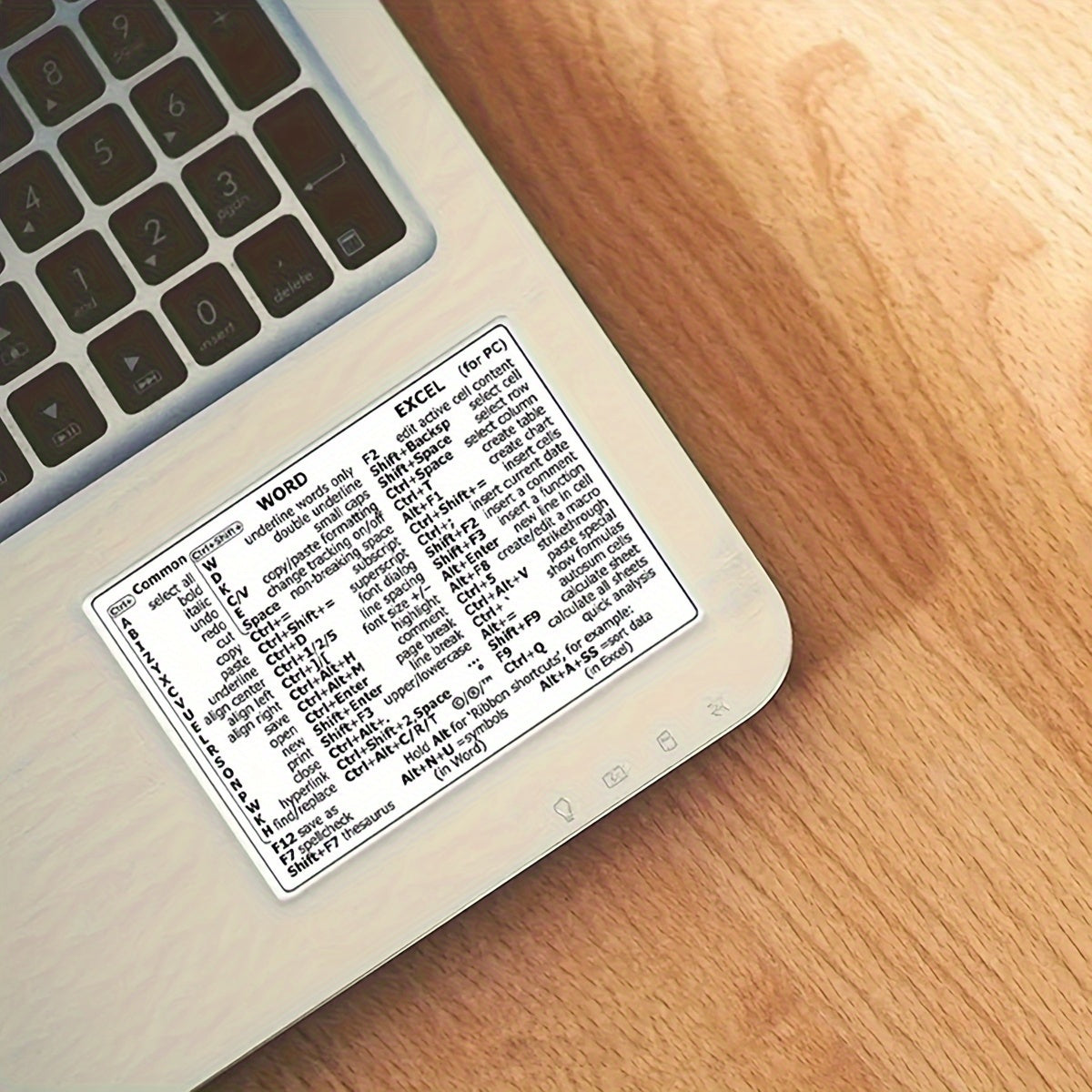 5PCS Laptop Reference Keyboard and Excel Shortcut Label Sticker