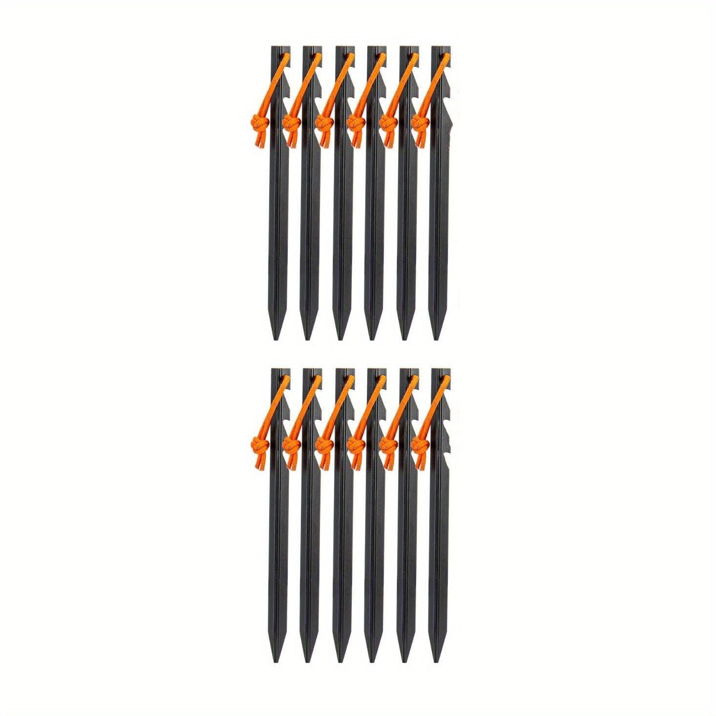 12pcs Aluminum Tent Stakes w/ Reflective Rope for Camping, Hiking, Gardening
