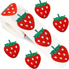 Sparkling Strawberry Stickers Red Pink Fruits for Crafts Party Deco