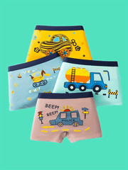 4pcs Boys Cartoon Boxer Briefs Underwear Clothes