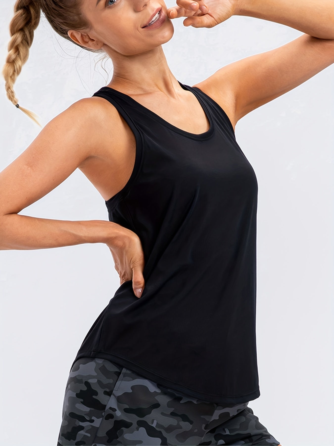 Women's Cross Back Sleeveless Tank Top for Sports and Casual Wear