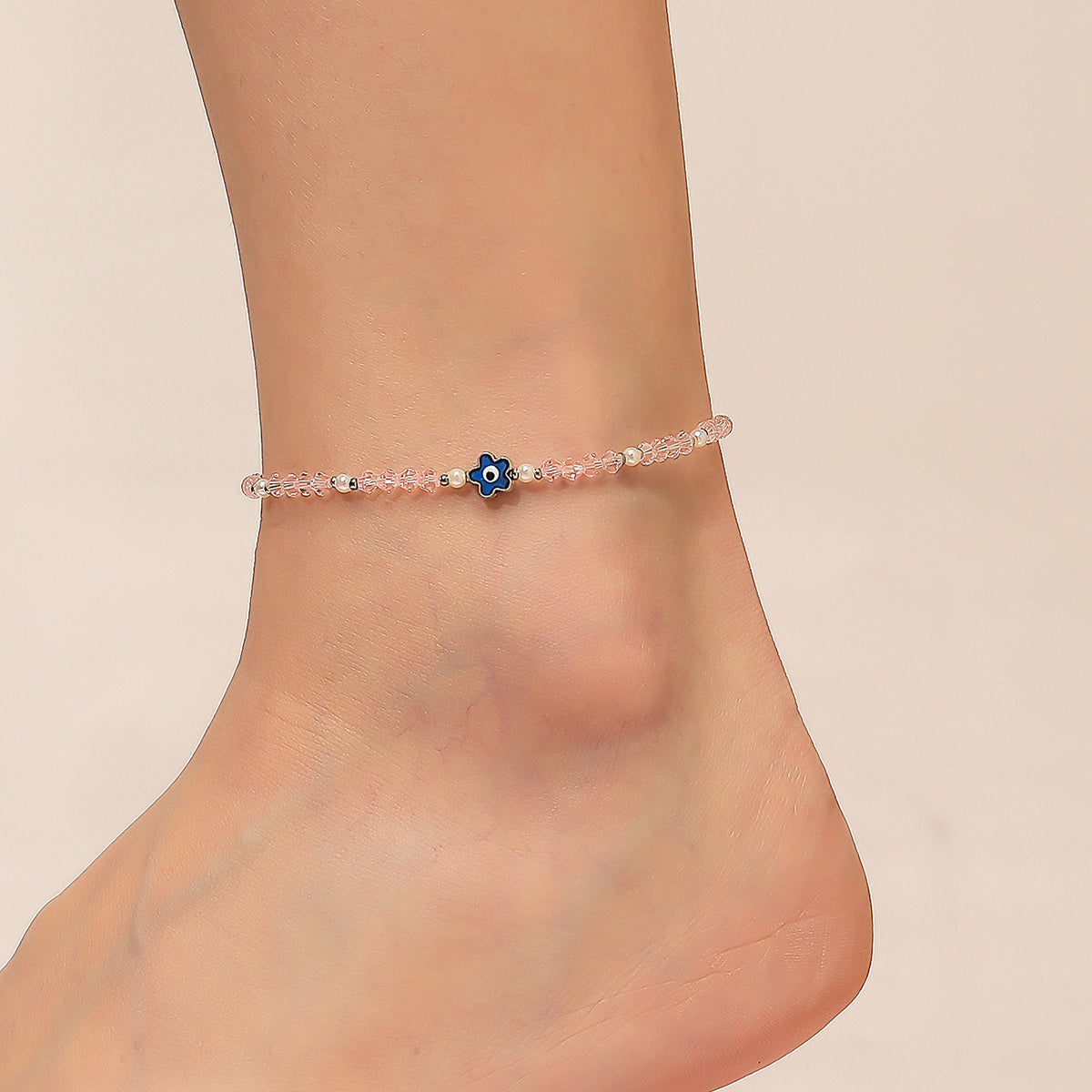 Devil's Eye Crystal Anklet Adjustable Turquoise Beach Jewelry