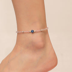 Devil's Eye Crystal Anklet Adjustable Turquoise Beach Jewelry