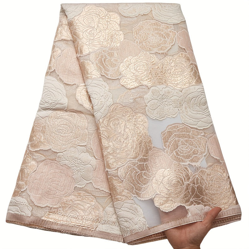 African Brocade Mesh Lace Fabric High French Gild Tulle Lace Fabric Sewing