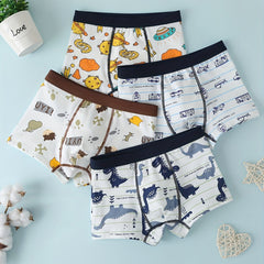 4pcs Boys Dinosaur Animal Cars Boxer Briefs