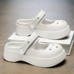 Women's Hollow Out Clogs Closed Toe Slip On Shoes Casual Solid Shoes