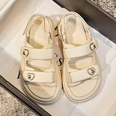 Women's Heart Decor Summer Sandals Thick Soled Platform Sanda