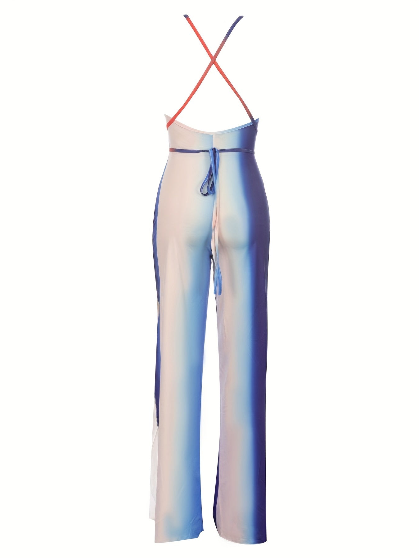 Sexy Backless Long Jumpsuit Sleeveless Wide Leg