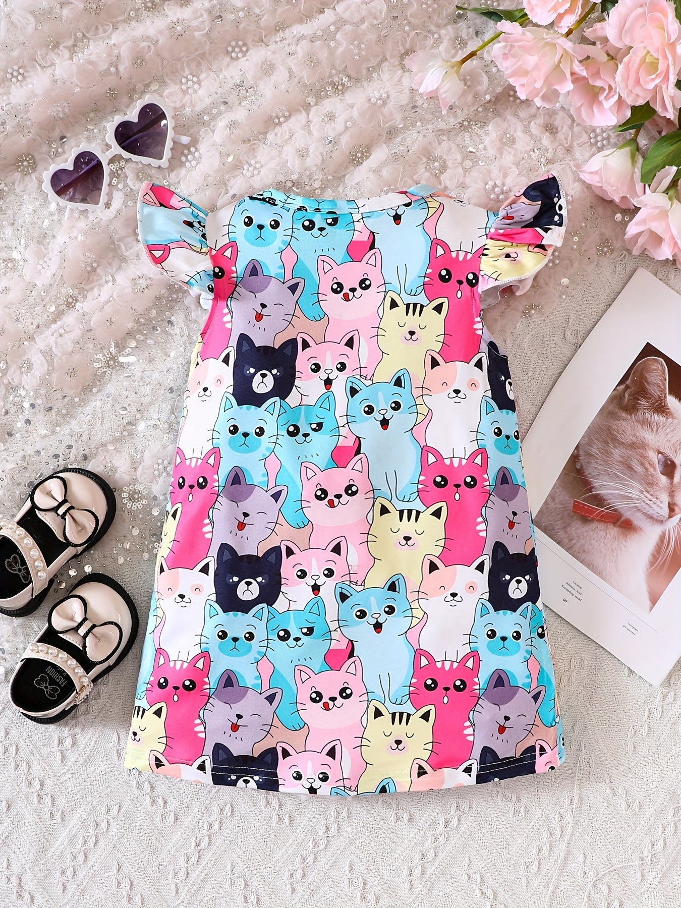 Baby Girl's Cartoon Flutter Dress Summer Playwear