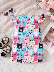 Baby Girl's Cartoon Flutter Dress Summer Playwear