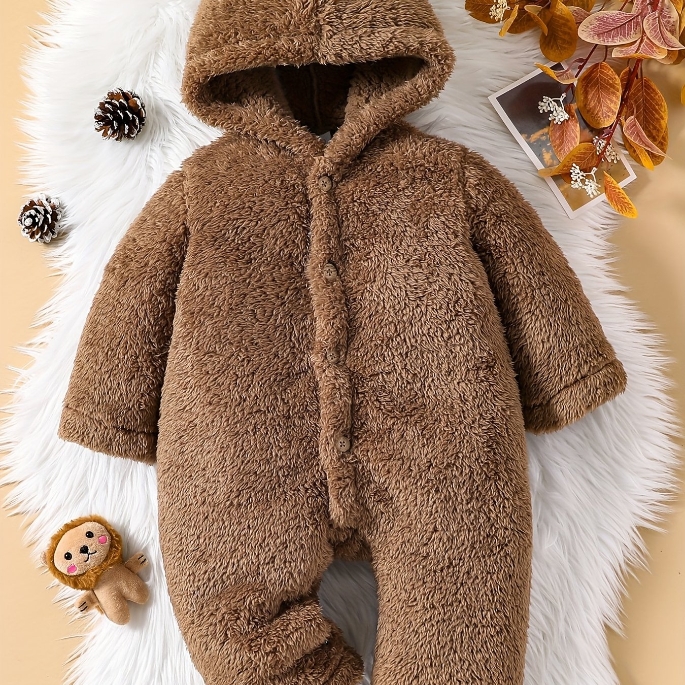 Newborn Long Sleeve Hooded Jumpsuit