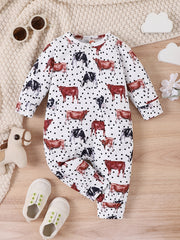 Halloween Baby Girls Cartoon Graphic Print Jumpsuit