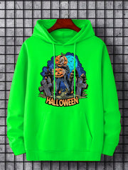 Men's Halloween Style Graphic Hoodie Active Breathable Hooded Sweatshirt
