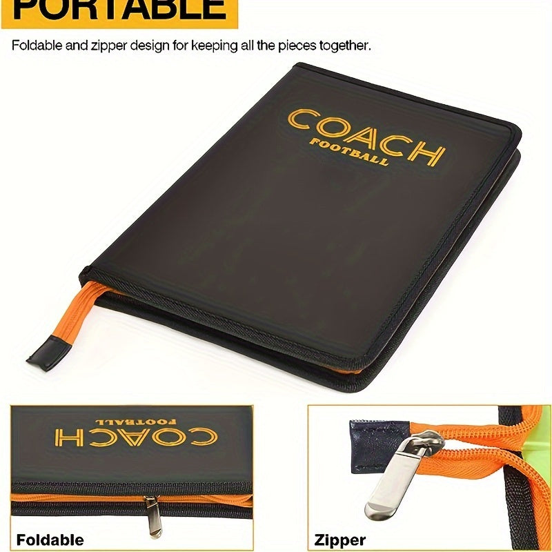 Coach Tactical Board Magnetic Zipper Football Strategy Pen Soccer Clipboard