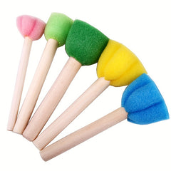 5pcs Mini Flower Sponge Stamp Set - 5 Colors - Students Painting Sponge Stamp