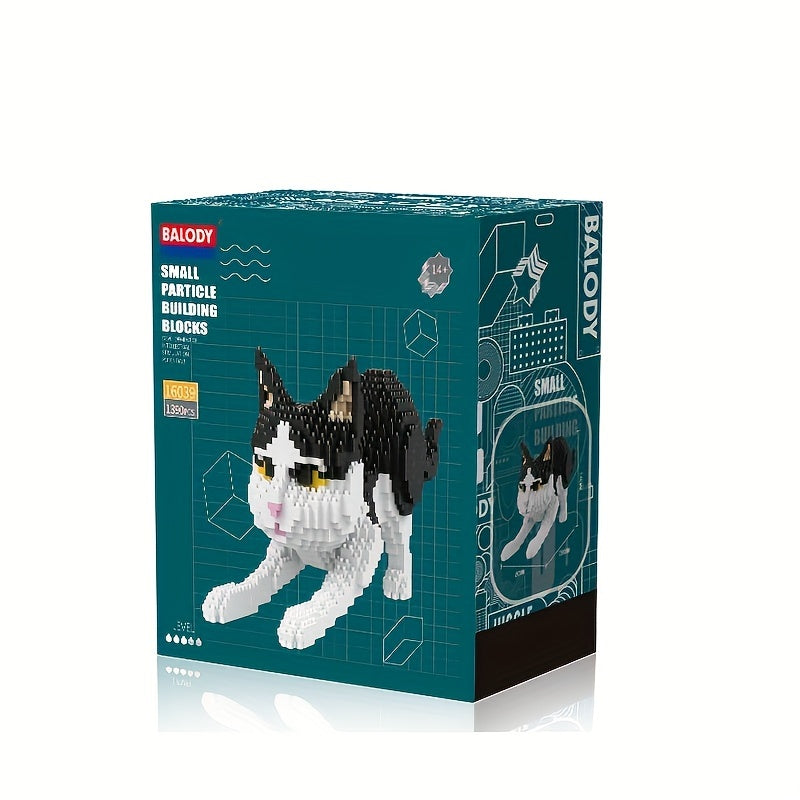 1390pcs Stretching Cat Building Blocks Holiday Creative Educational Toys