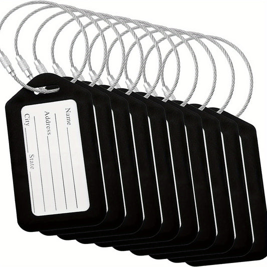 10 Green Luggage Tags with Keychain Attachment