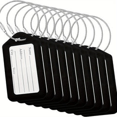 10 Green Luggage Tags with Keychain Attachment